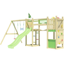 Spielturm mit Rutsche, Schaukel und Kletterwand
