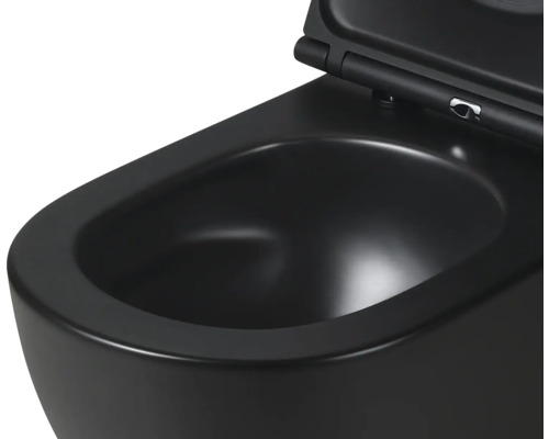 Wand-Tiefspül-WC mit Spülrand und WC-Sitz