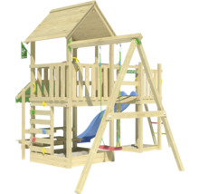 Holzspielplatz mit Rutsche, Schaukel und Kletterwand für den Garten