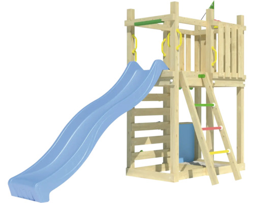 Spielturm mit Rutsche, Leiter und Schaukel