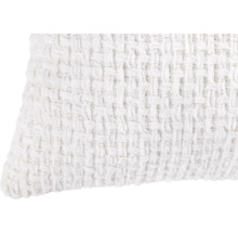 Weißes Dekokissen mit gewebter Textur