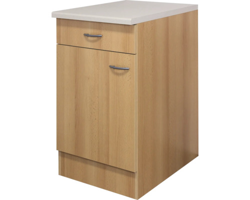 Waschbeckenunterschrank mit Schubladen und Holzstruktur