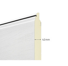 Detailansicht einer 42 mm starken Garagentor Sektion