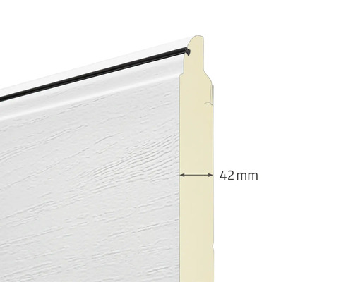 Schnittansicht eines 42 Millimeter dicken Garagentors
