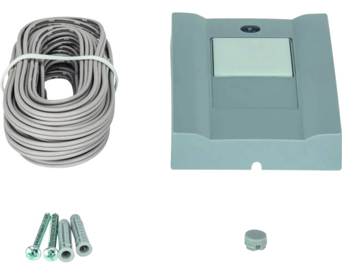 Lichtschalter mit Kabel, Schrauben und Dübel