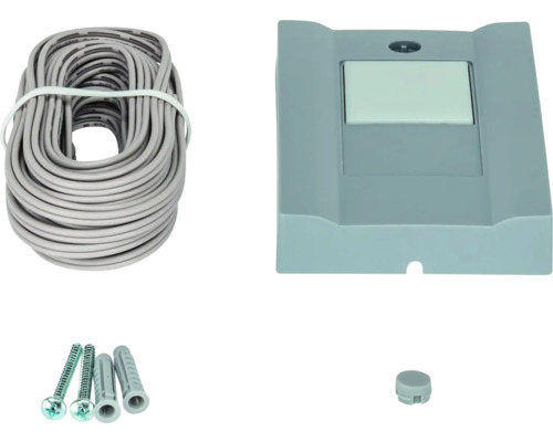 Lichtschalter mit Kabel, Schrauben und Dübeln