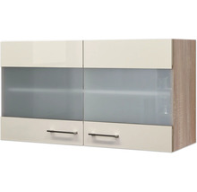 Hängeschrank mit Glasfront und zwei Schubladen