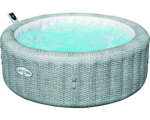 Aufblasbarer Whirlpool Bestway Lay-Z-Spa Bestway Bali grau Ø 196 cm für 6 Personen Aufblasbarer Lay-Z-Spa Bali Whirlpool mit Wasser