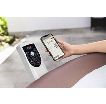 Bedienfeld und Smartphone zur Steuerung eines Whirlpools