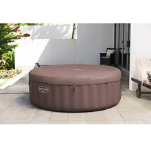 Runder Lay-Z-Spa Whirlpool auf einer Terrasse