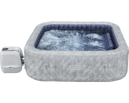 Aufblasbarer Whirlpool Bestway Lay-Z-Spa San Francisco grau 230 x 230 cm für 7 Personen Aufblasbarer Lay Z Spa Whirlpool mit Wasser und Pumpe