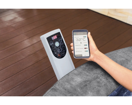 Bedienelement und Smartphone zur Steuerung eines Whirlpools