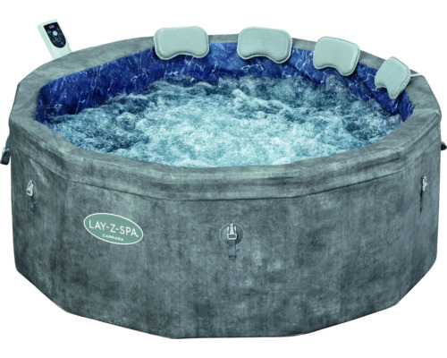 Aufblasbarer Whirlpool Bestway Lay-Z-Spa Carrara grau Ø 170 cm für 6 Personen Aufblasbarer Lay-Z-Spa Whirlpool mit Kopfstützen und Bedienfeld