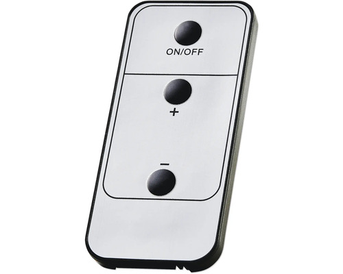 Fernbedienung mit An- und Ausschalter sowie Plus- und Minustaste