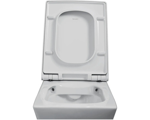 Wand-WC mit offenem Spülrand und Toilettensitz