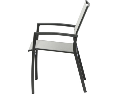 Gartensessel mit Armlehne aus Aluminium und Textilbespannung
