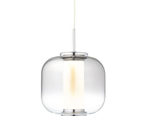 Hängelampe mit klarem Glas und zylindrischem Leuchtmittel