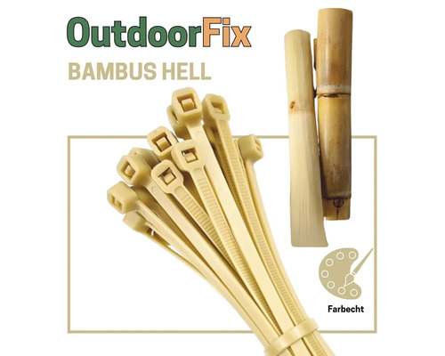 Bündel helle Kabelbinder mit Bambusstäben