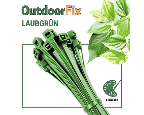 Bündel grüne OutdoorFix Kabelbinder