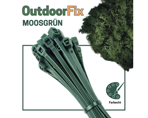 Bündel moosgrüne Kabelbinder