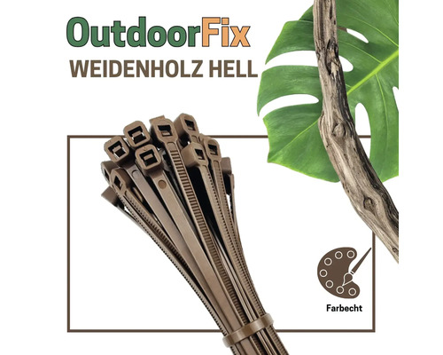 Bündel helles Weidenholz Kabelbinder