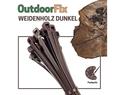 Dunkelbraune Kabelbinder im Bündel