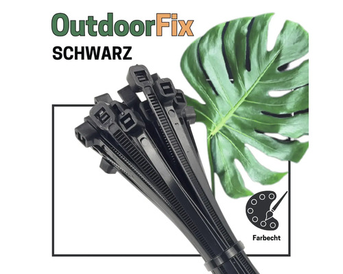 Schwarze Kabelbinder aus Kunststoff