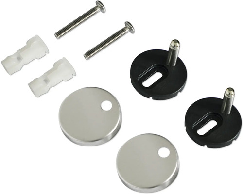 Befestigungsset für WC-Sitze mit Schrauben, Dübeln und Abdeckkappen