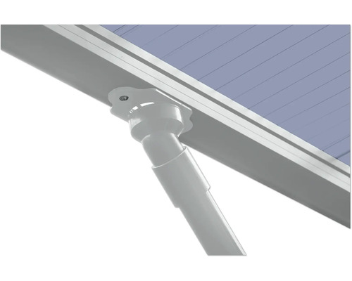Detailaufnahme eines Markisenständers zur Befestigung der Markise