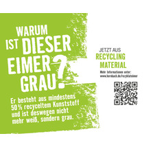 Informationen zum Thema grauer Eimer aus Recyclingmaterial