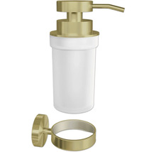 Seifenspender mit Wandhalterung aus Sanitärkeramik und Metall