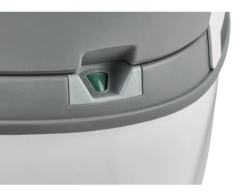 Detailansicht eines Abfalleimers mit Füllstandsanzeige