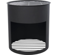 Schwarzer ovaler Holzkohlegrill mit Grillrost