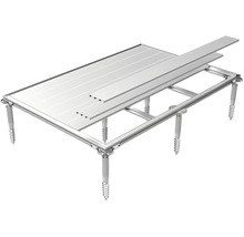 Aluminiumtisch mit Tischplatten und Schraubfüßen