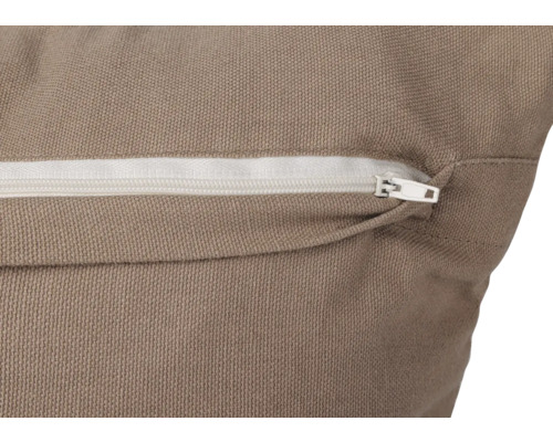 Nahaufnahme eines Kissens mit Reißverschluss