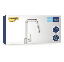 Verpackung einer Küchenarmatur mit Ausziehfunktion von Grohe