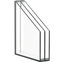Dreifachverglasung für Fenster mit Rahmen