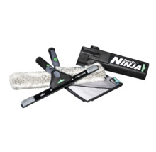 Unger ErgoTec Ninja Fensterreinigungsset mit Wischer, Einwascher, Mikrofaserbezug und Aufbewahrungsbox