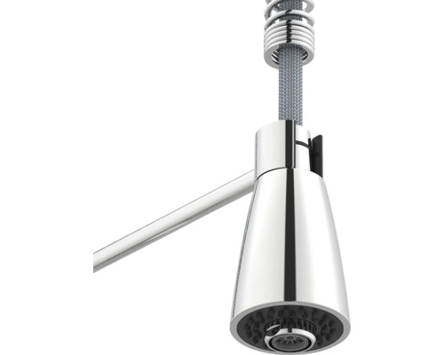 Spültischarmatur mit Brausekopf und Spiralfeder