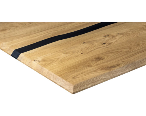 Tischplatte aus Holz mit Harzeinlage