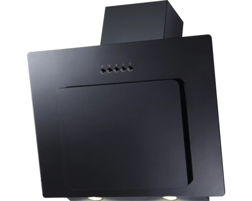 Schwarze Dunstabzugshaube mit Bedienknöpfen