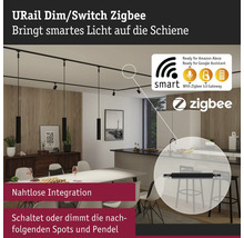 URail Dimm Switch Zigbee in einem Wohnraum mit Esstisch und Küchenzeile