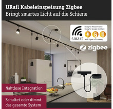URail Kabeleinspeisung Zigbee in einem modernen Küchenraum mit Holzwand
