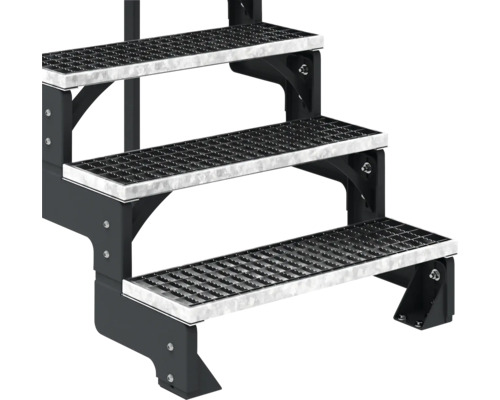 Metalltreppe mit drei Stufen