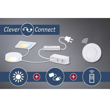 Clever Connect System mit Leuchten, Stecker, Verteiler und Fernbedienung