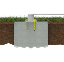 Fundament mit Bodenankern im Querschnitt