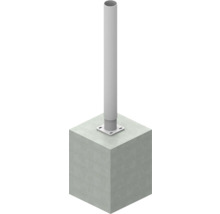 Betonfundament mit Metallpfosten