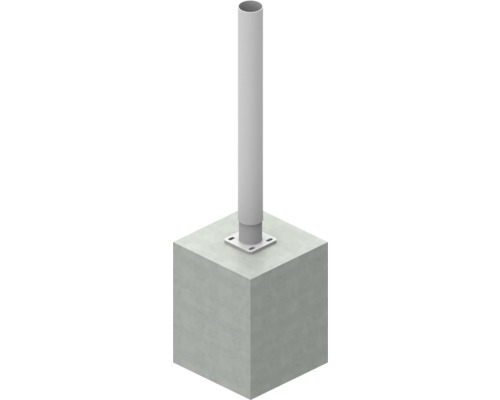Betonfundament mit Metallpfosten
