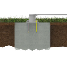 Fundament mit Ankerbolzen im Boden