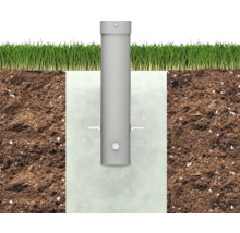 Erdanker Installation mit Rohr im Betonfundament